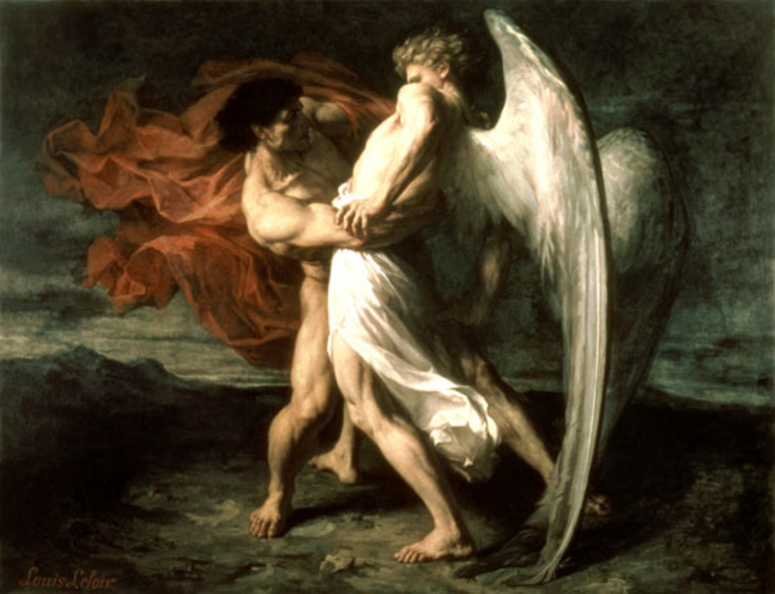 Jacob Wrestling with the Angel. 1865. Alexander Louis Leloir – A ...
